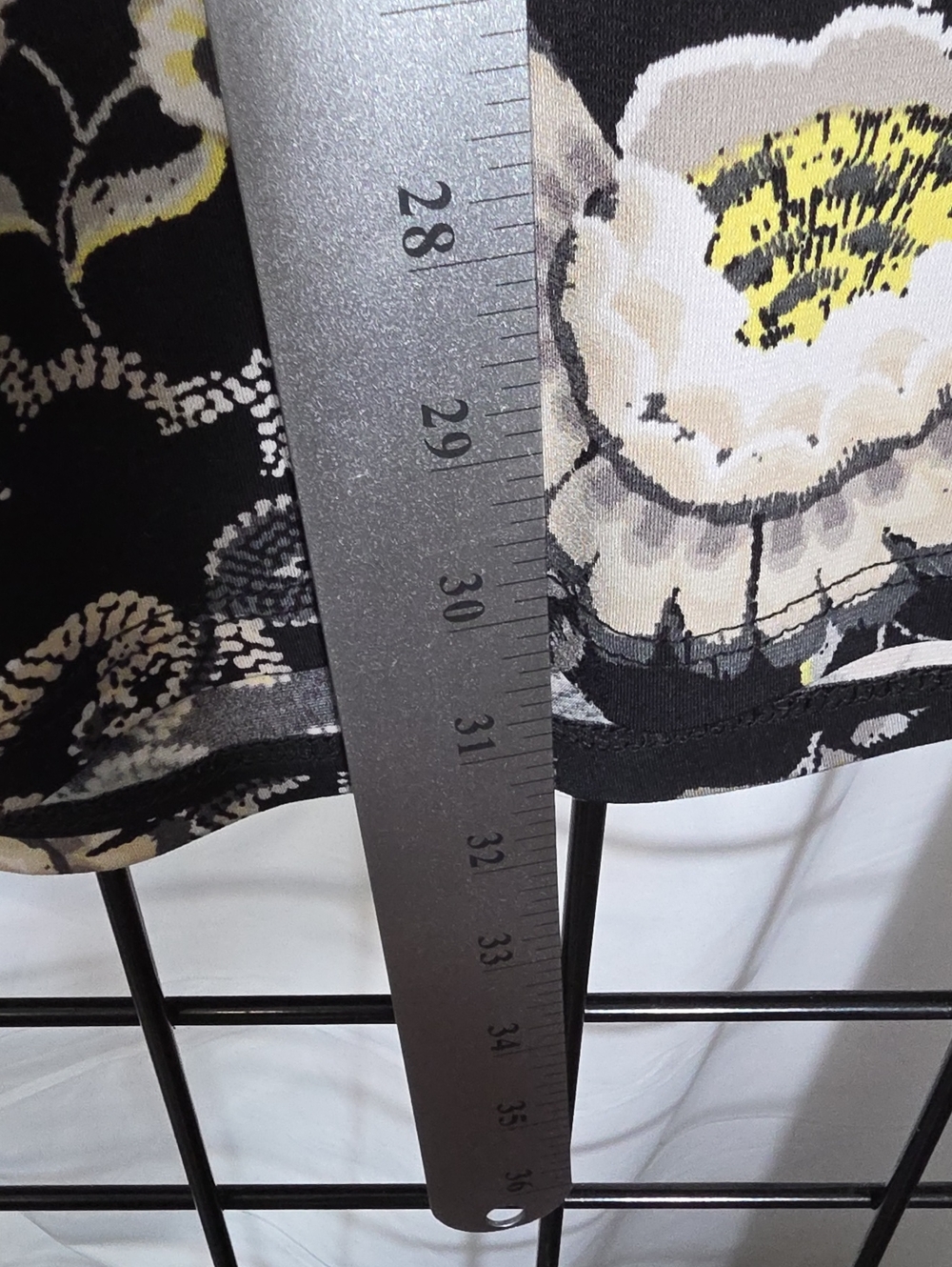 Susan Graver Black Long Sleeve Top with White and Yellow Floral Embroidery - Picture 10 of 10